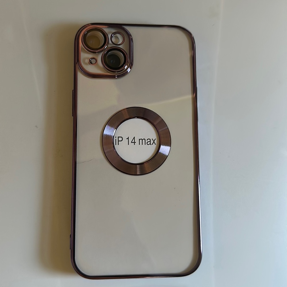 iPhone 14 Plus Max Purple outlined and Clear Body Case with MagSaFe Capabities